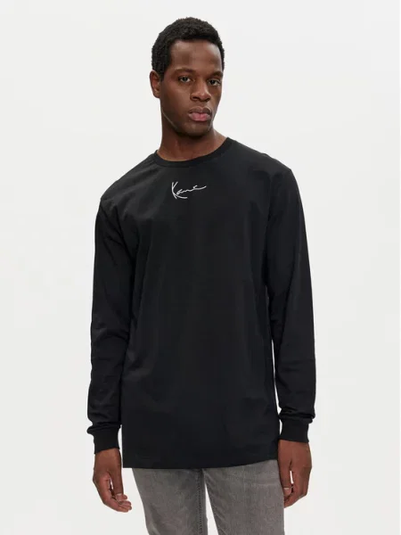 Tričko Karl Kani Small Signature LS Black S bílé