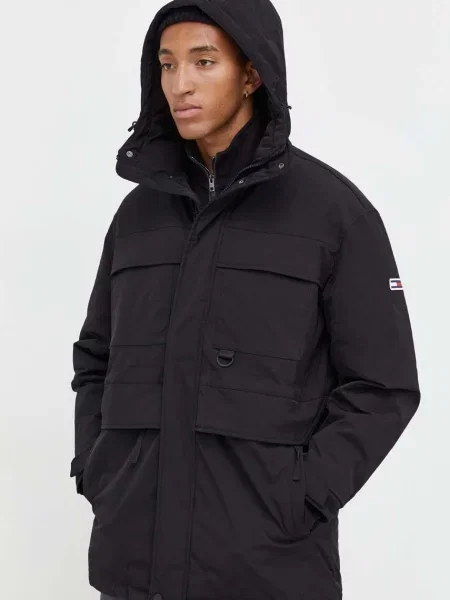 Kurtka jeansowa Tommy Jeans z kapturem czarna