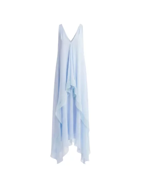 Rochie midi Irina Schrotter cu volane asimetrică albastru