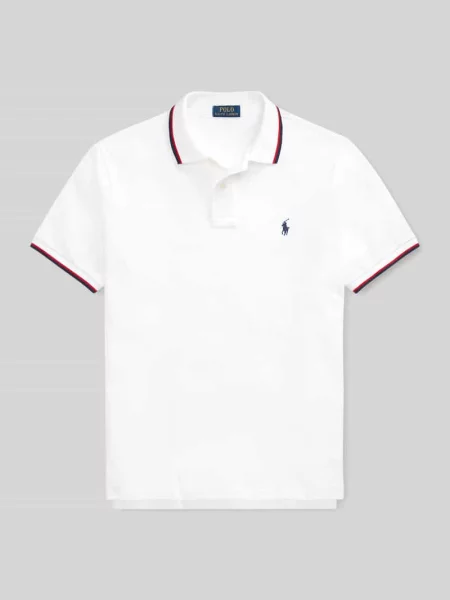 Koszulka polo o kroju slim fit z czystej bawełny Polo Ralph Lauren biała