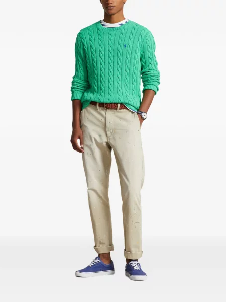 Tricou polo Polo Ralph Lauren cu glugă cu blană cu broderie roșu