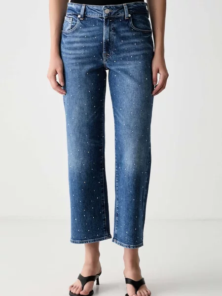 7 FOR ALL MANKIND blugi straight pentru femei albastru