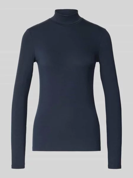 Bluzka z długim rękawem o kroju slim fit z mieszanka model MULTIF' Weekend Max Mara granatowa
