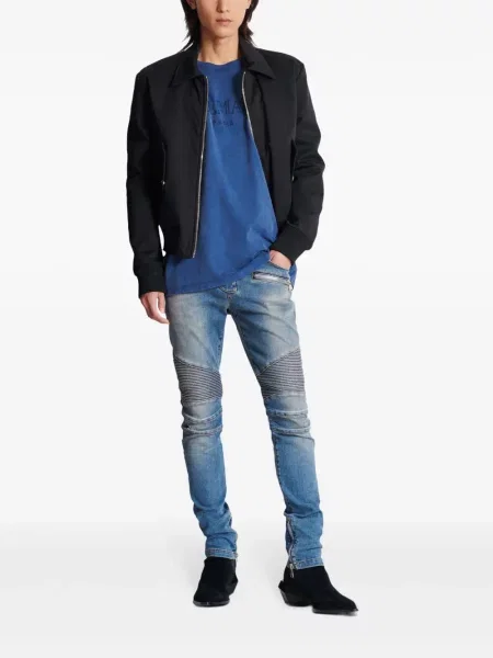 Tricou Balmain cu imagine albastru