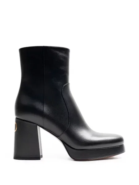 Cizme scurte Valentino Red din piele negru