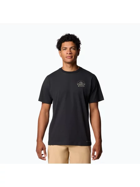 Tričko Columbia Tunnel Valley Graphic Tee black/naturally inclined černé