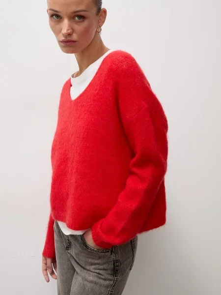 Answear.LAB sweter z dodatkiem wełny czerwony