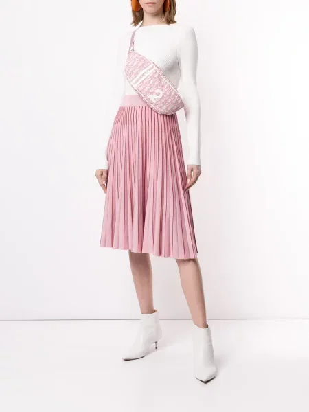 Raštuotas diržas Christian Dior rožinė
