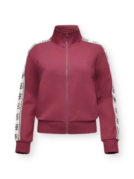 GUESS Športová mikina so BRITNEY krémová / pitaya čierna