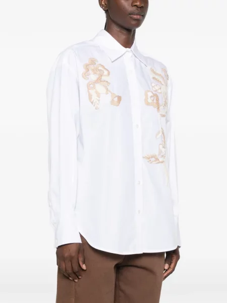 Cămașă Ermanno Firenze cu model floral alb