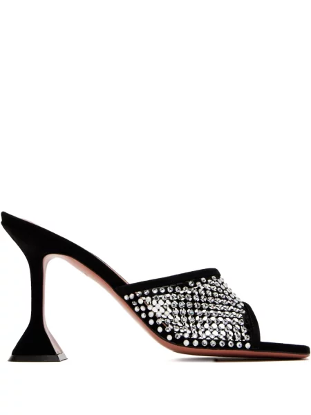 Sandale Amina Muaddi de cristal negru