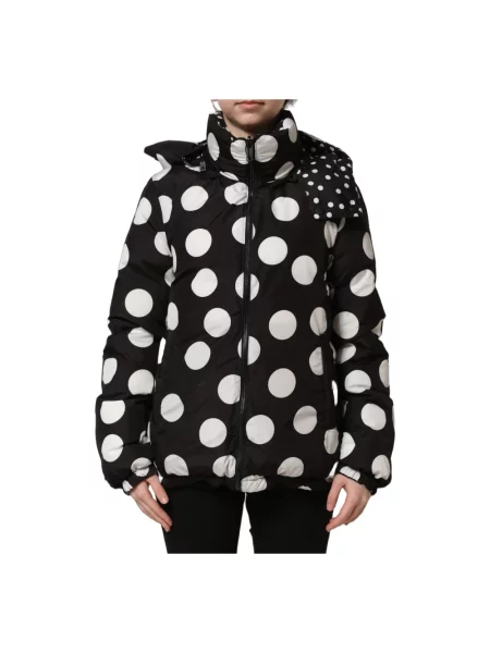 Kurtka Dolce And Gabbana w grochy z kapturem czarna