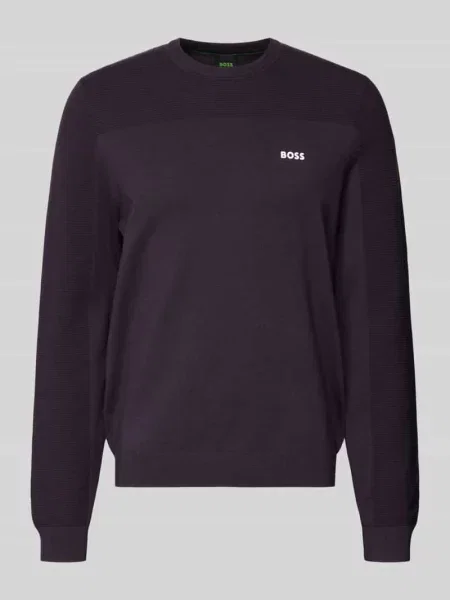 Sweter z dzianiny o kroju regular fit z dodatkiem wełny model ‘MOMENTUM’ Boss Green
