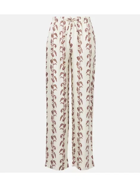 Pantaloni Asceno de mătase maro