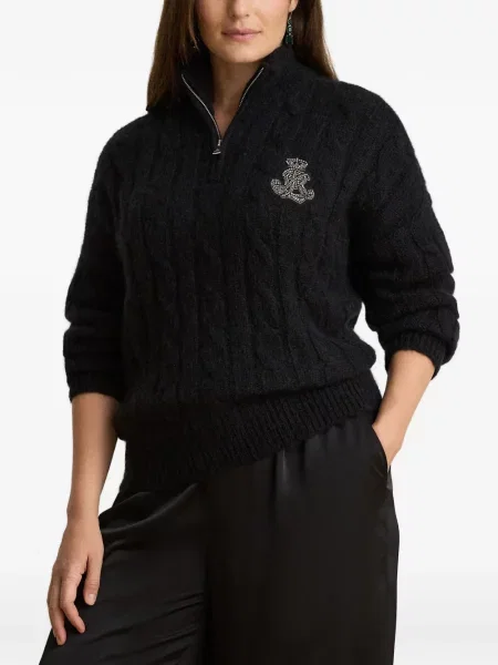 Pulover Lauren Ralph Lauren tricotate negru