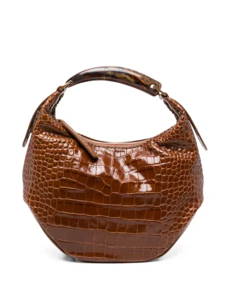 Geantă shopper Visona` din piele maro