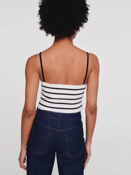 Aligne Top brodat negru alb