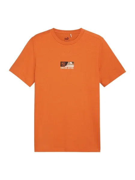 PUMA Tricou funcțional gri taupe / portocaliu închis / negru alb
