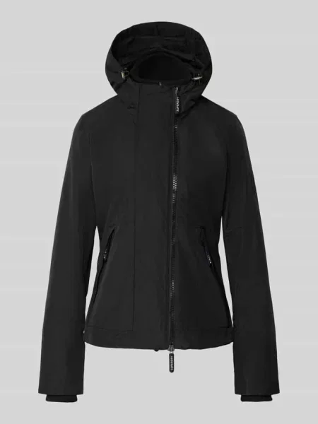 Wiatrówka z zamkiem błyskawicznym dwustronnym i wyhaftowanym logo Superdry czarna
