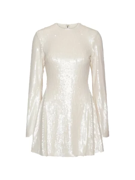 Rochie mini Rotate Birger Christensen cu paiete evazată alb