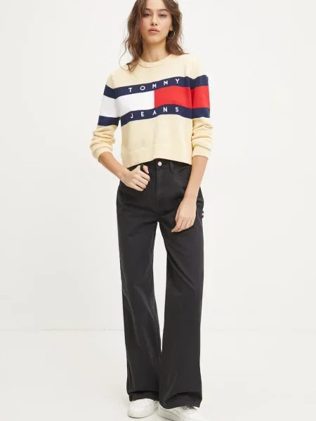 Hlače Tommy Jeans črna