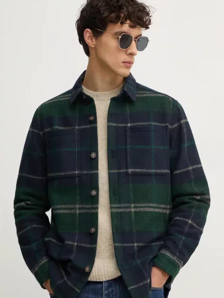 Barbour geacă cu aspect de cămașă de tranzitie verde