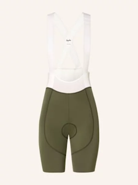 Rapha Spodenki Kolarskie Pro Team Z Szelkami I Wyściełaną Wkładką gruen khaki