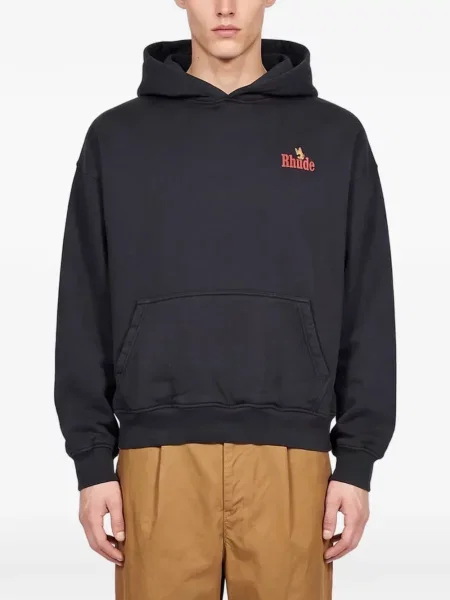 Bluza z kapturem Rhude z nadrukiem czarna