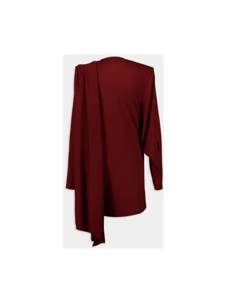 Sukienka mini Saint Laurent wełniana drapowana czerwona