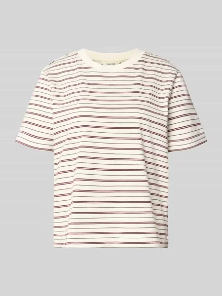 T-shirt o kroju boxy fit z czystej bawełny model ESSENTIAL' Selected