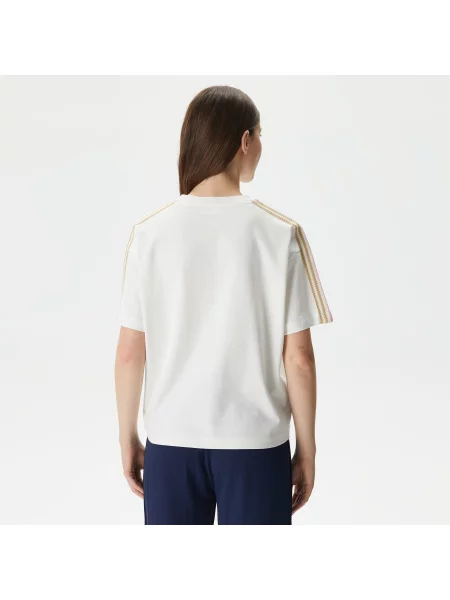 Lacoste Koszulka Relaxed Fit Crew Neck biały