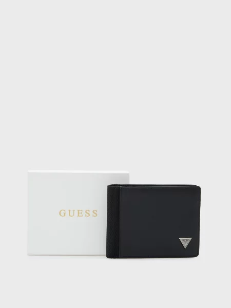 Кожаный кошелек Guess черный