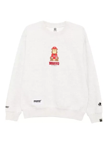Hanorac Aape By A Bathing Ape cu broderie gri