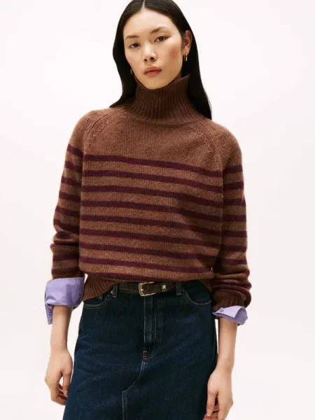 Pulover Tommy Hilfiger de lână maro