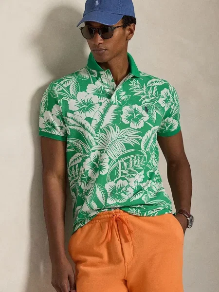 Bombažen polo Polo Ralph Lauren zelena