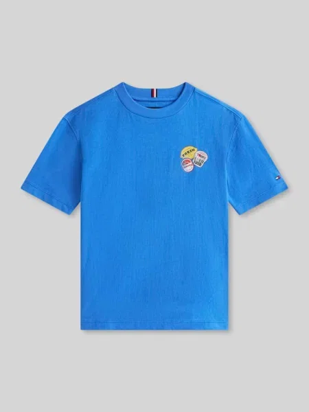 Męski t-shirt o kroju regular fit z czystej bawełny Tommy Hilfiger niebieska