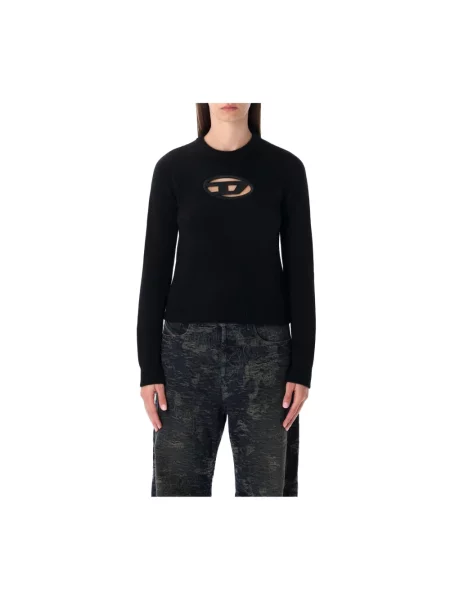 Dzianinowy sweter Diesel czarny