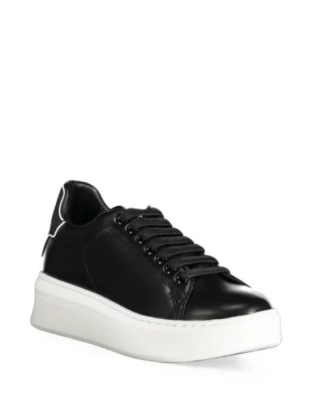 Sneakers Gaëlle Paris με κορδόνια με πλατφόρμα με δαντέλα μαύρο