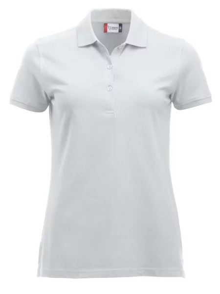 Clique Classic Marion S/S koszulka polo z bawełny nowoczesny krój – biała