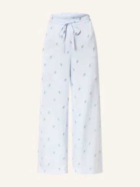 Claudie Pierlot Spodnie Marlene Z Satyny blau niebieskie