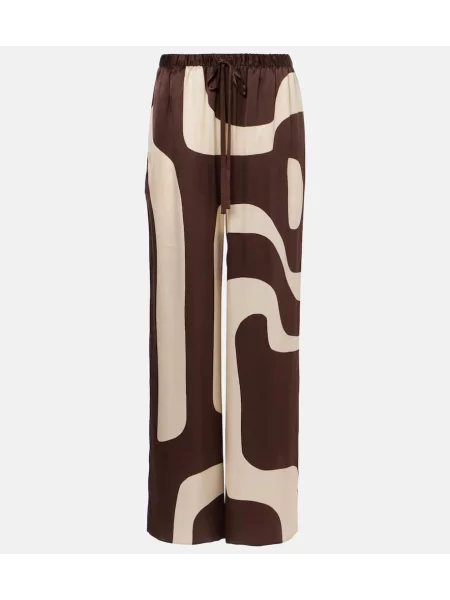 Pantaloni Sir din satin maro