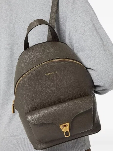Rucsac Coccinelle din piele verde
