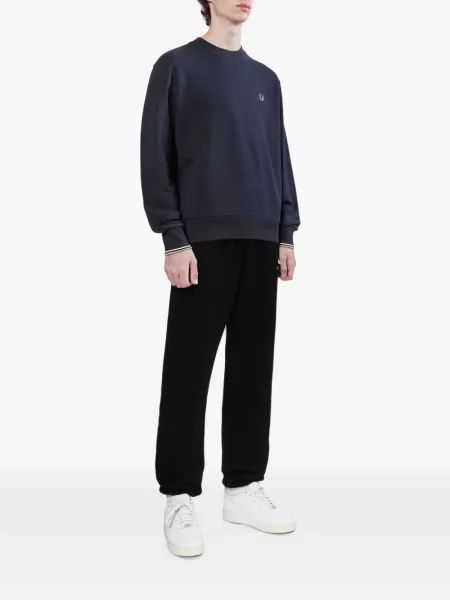 Pulover Fred Perry cu broderie albastru