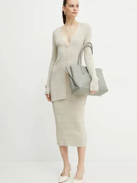 Kardigan z listwą guzikową model ‘Fanoma’ beżowy