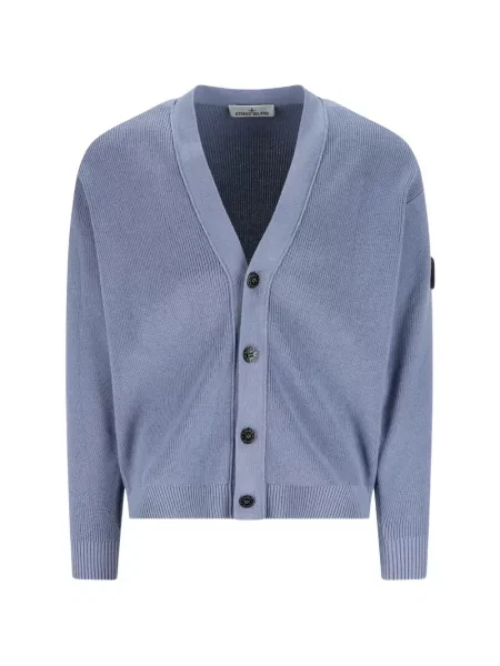 Cardigan Stone Island cu strasuri albastru