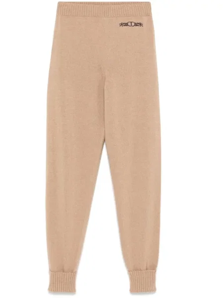 Pantaloni Twinset cu broderie maro