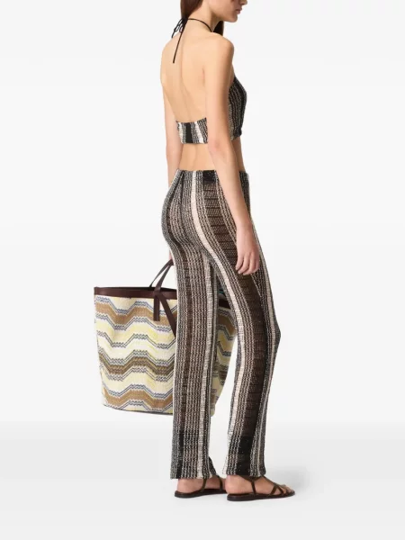 Топ Missoni на райета с халтер деколте черно