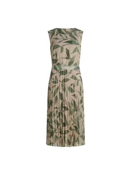 Sukienka midi Betty & Co szyfonowa do kolan beżowa