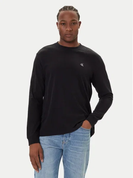 Тениска с дълъг ръкав Calvin Klein Jeans черно