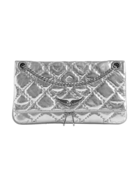 ZADIG&VOLTAIRE torebka skórzana srebrny
